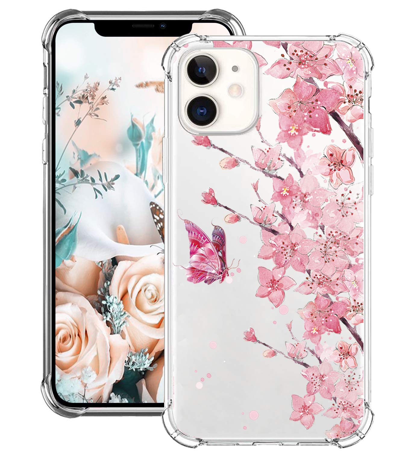 Compatible with iPhone 12 Pro Max Cover Silicone TPU Bumper Shell Full Body Protective Cases Slim Compatible with iPhone 12 Pro Max 360 Degree Protection (6.7-inch) (E)