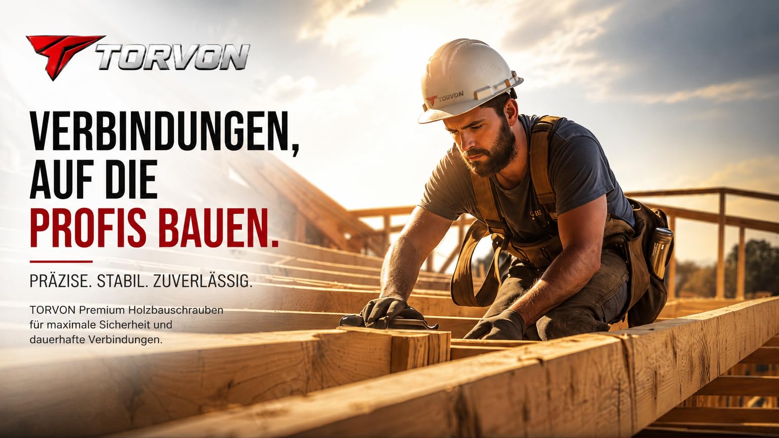 Lot de 100 vis de construction de qualité supérieure - 6,0 x 300 mm - Tête fraisée TX30 - Filetage complet - Vis à bois jaune galvanisé - Pour bois massif KVH BSH CLT - Avec embout