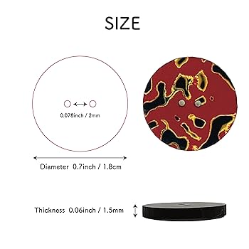 Amazon | tsugarukaze 津軽塗り ボタン 5個セット 赤 直径1.8cm