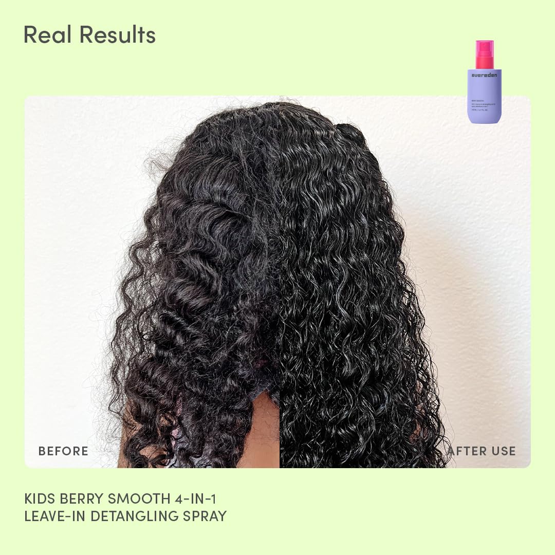 Evereden KIDS KOMPLETT HAIRCARE SET: Haarentwirrungs-Shampoo, Conditioner & Spray für Kinder ab 3 Jahren & schmerzfreie Haarbürste, Pflanzenprotein-Peptide & Arganöl, vegan, frei von Sulfat und