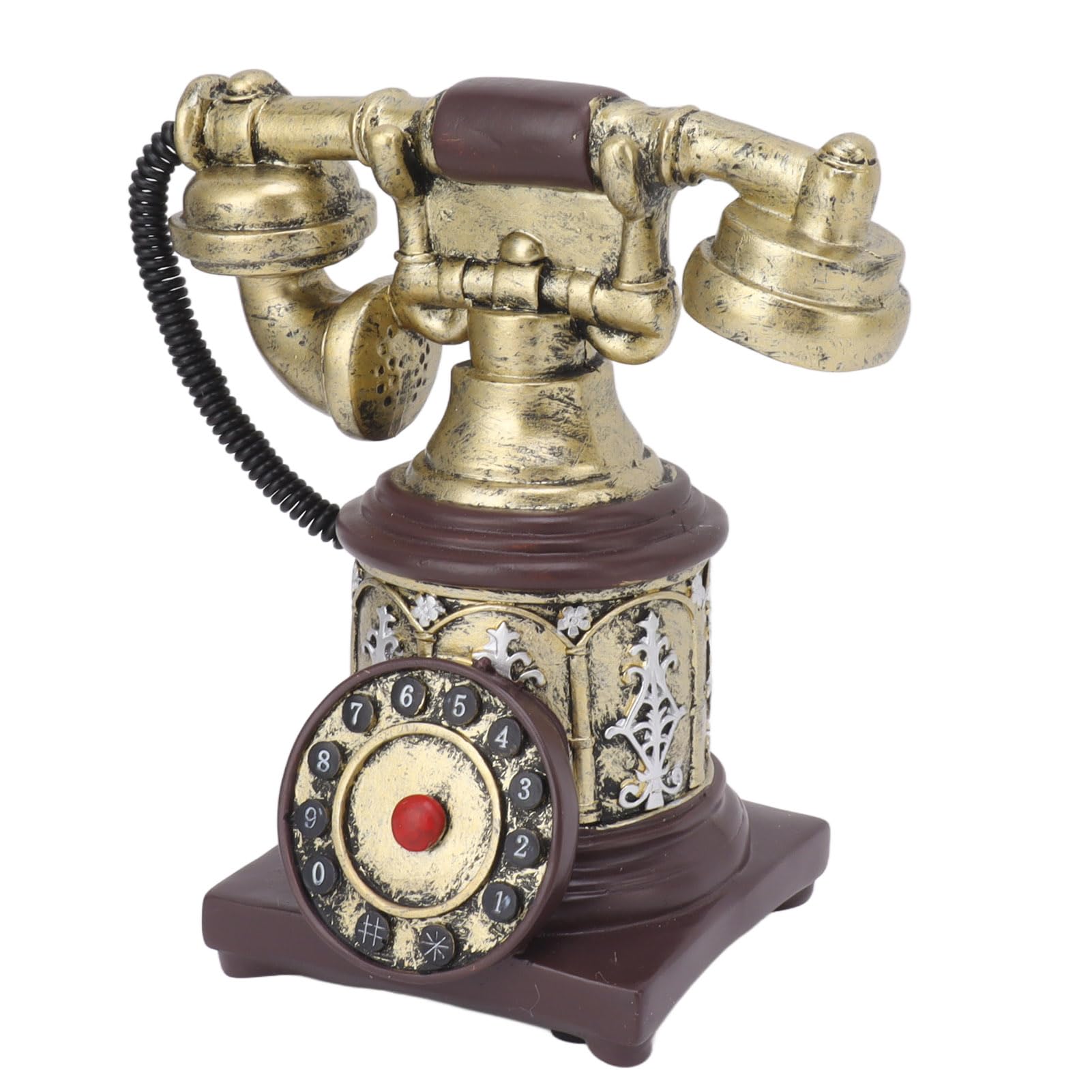 Retro Phone, Antique Telephone Decoration Vintage Telephone Fake Phone Rotary Phones for Landline for Home Coffee Shop Decoration (-28)