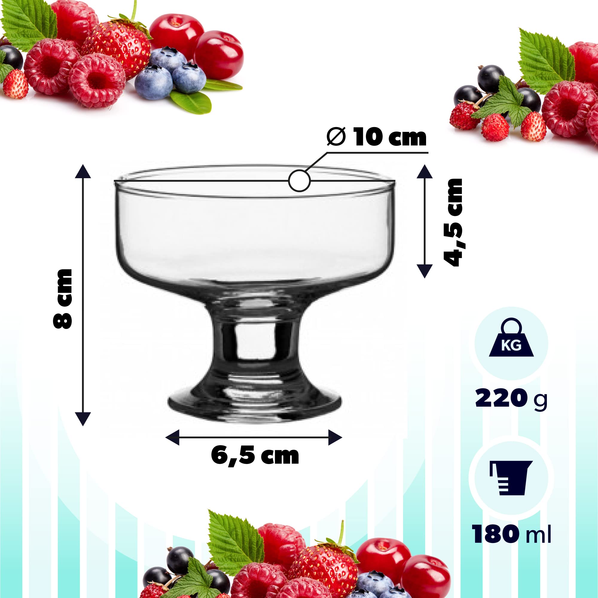 KADAX Schüssel aus Glas, Schale mit gewellten Rändern, Salatschale mit verstärktem Boden