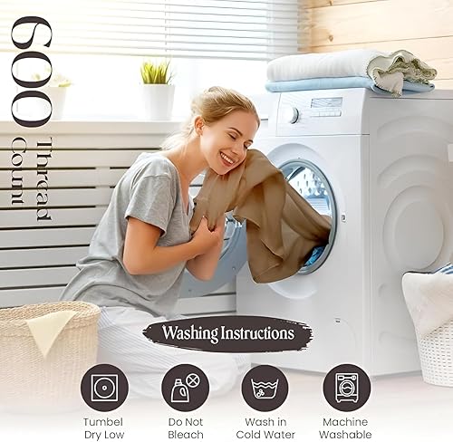 Miniatura 6 de SGI bedding Juego de sábanas cortas de 600 hilos de 4 piezas, 100% algodón egipcio, tamaño Queen corto, bolsillo profundo de 15 pulgadas, sábanas de