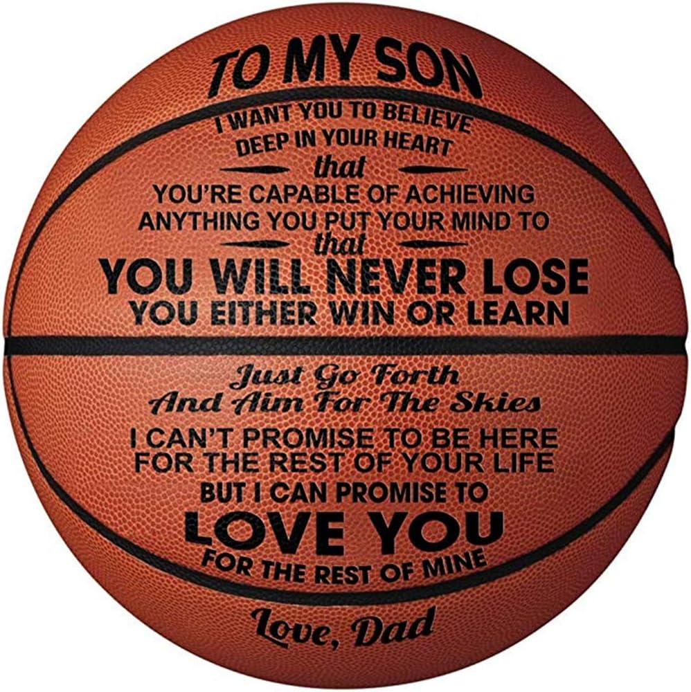 KAAYEE Engraved Basketball for Grandson, Engraved Basketball for Son from Mom Dad, Personalized 29.5" Basketballs Gifts, Custom Christmas Birthday Graduation Back to School Gift for Son from Mom Dad
