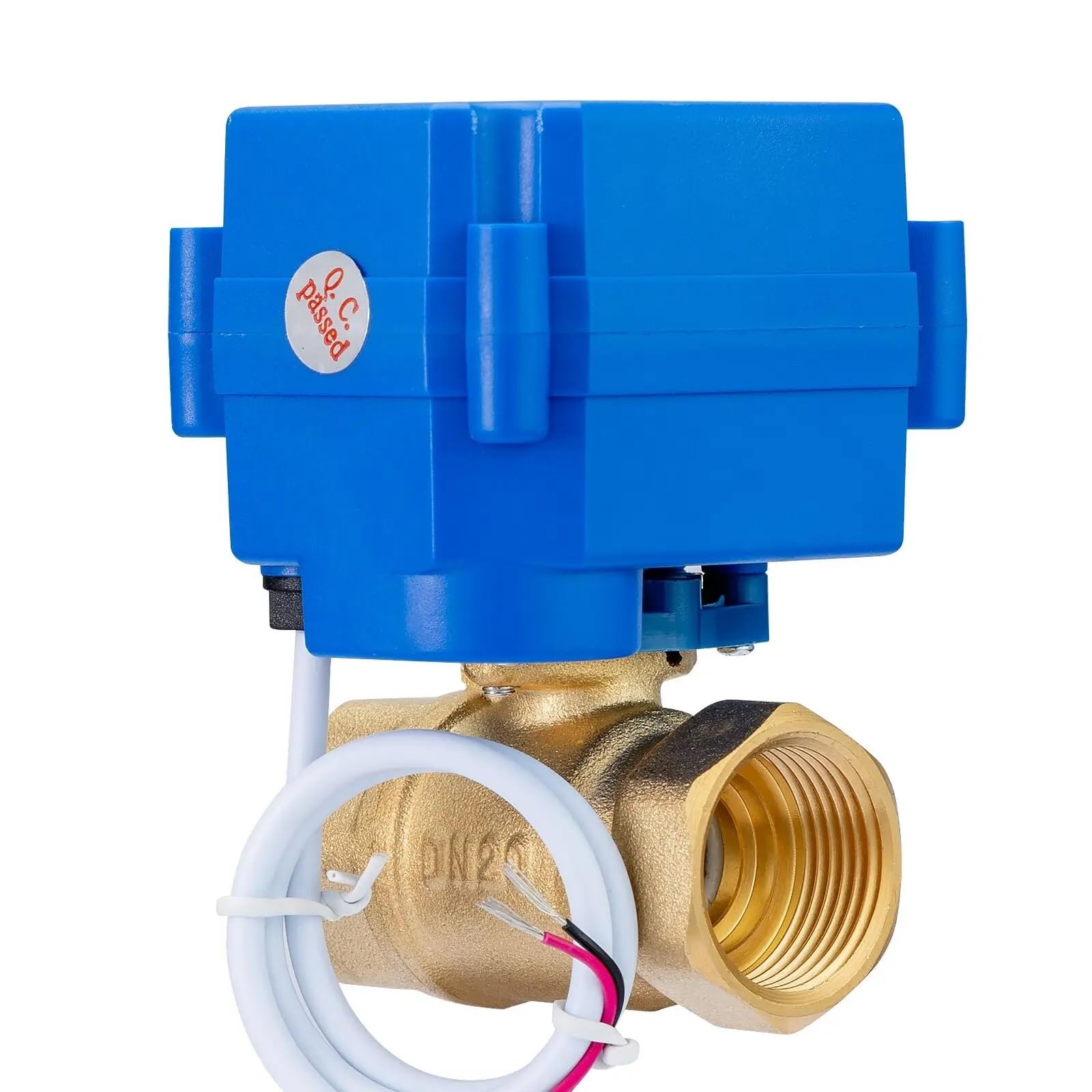 Vanne à bille électrique bidirectionnelle DN15 en laiton 12V avec moteur à câblage CR01