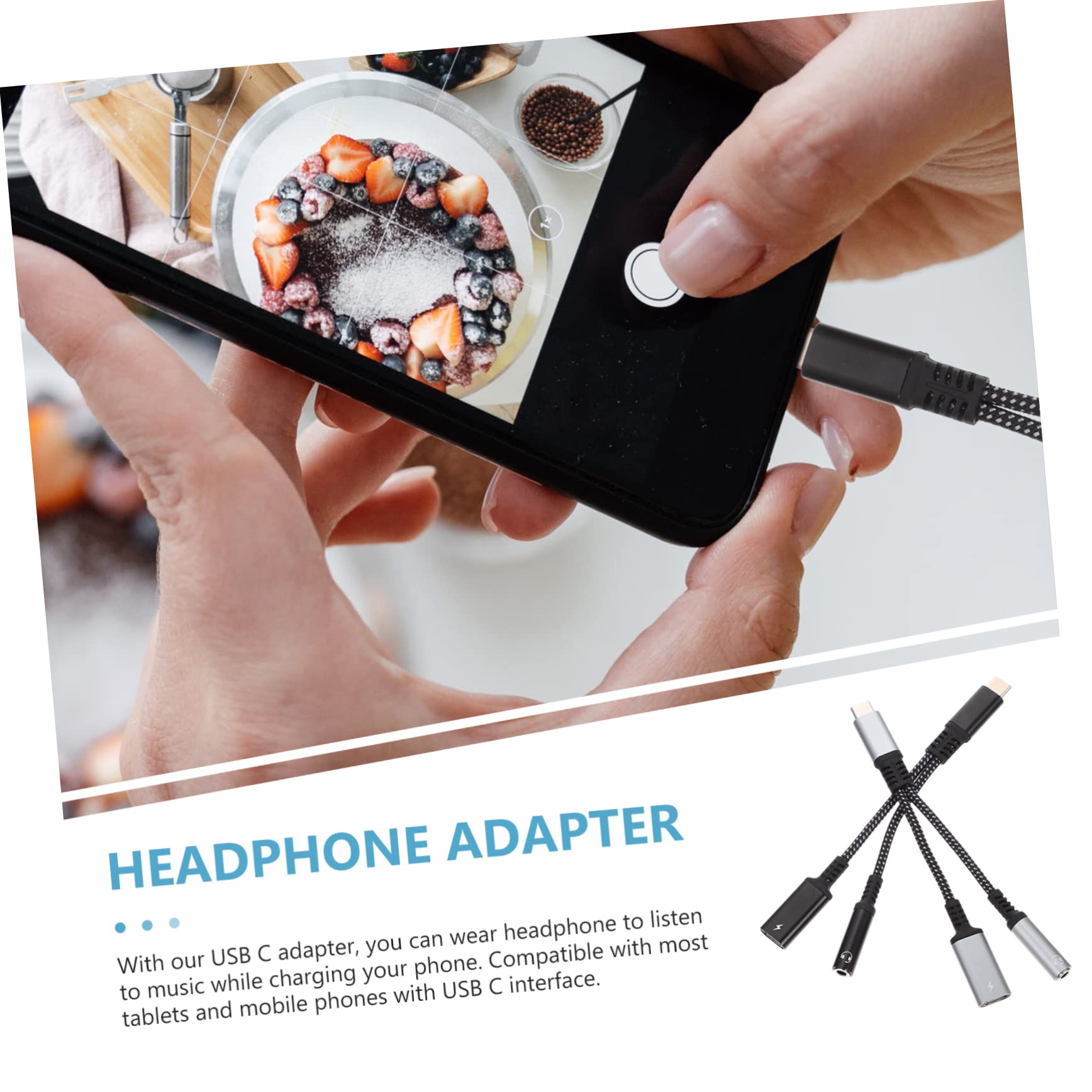 DOITOOL Adattatore Per Cuffie Da 3 5 Mm 2 Pezzi Per Ricarica E Ascolto Di Musica Per Smartphone
