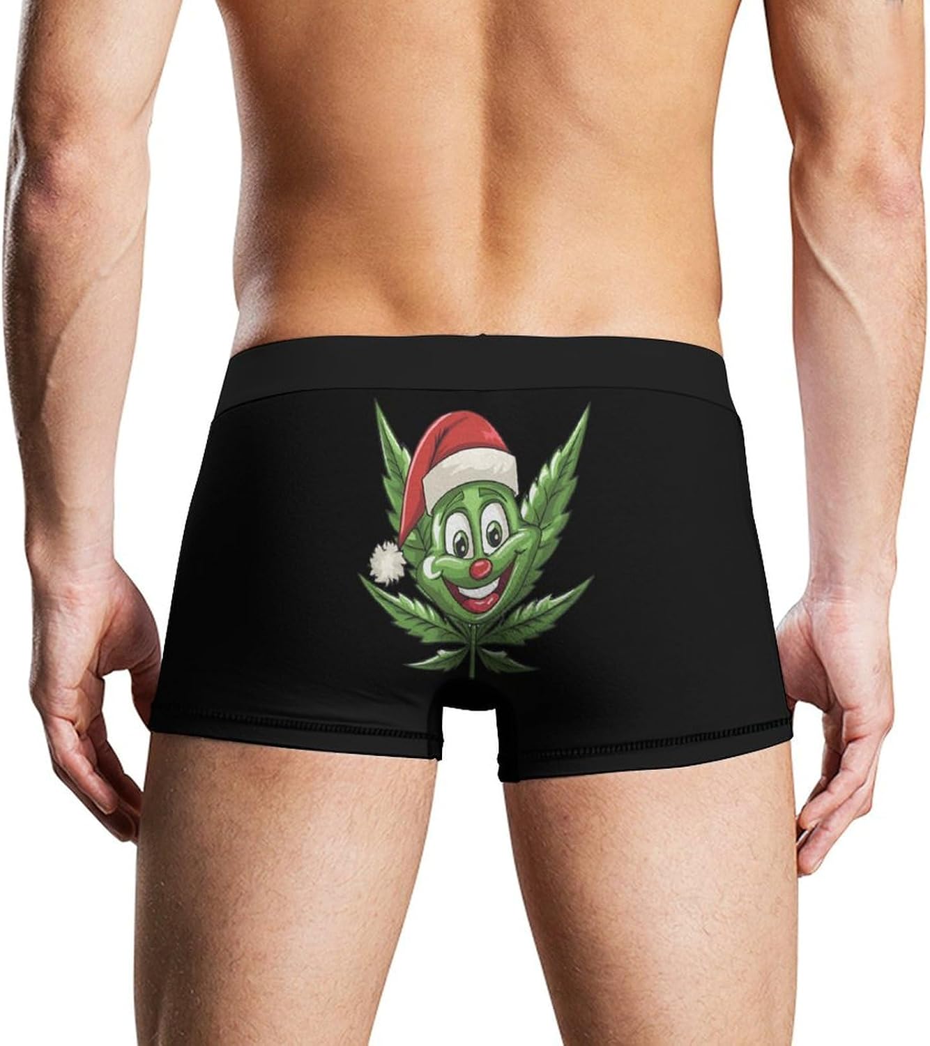 Christmas Weed Pot Novelty Men's Trunks Soft Breathable Underwear Patterned Stretch Briefs