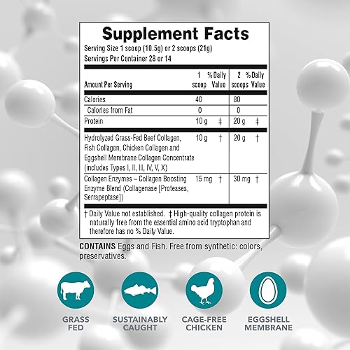 Miniatura 2 de NaturesPlus - Péptidos de colágeno 0.65 libras en polvo Salud del cabello, piel, uñas y articulaciones, apoyo del sistema inmunológico sin OMG,
