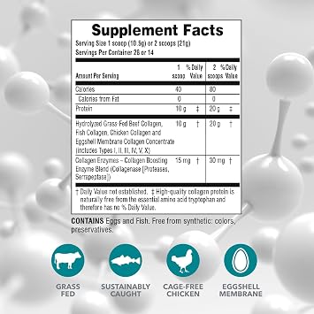 NaturesPlus Collagen Peptides - 0.65 lbs Powder - Hair, Skin, Nail & Joint Health, Immune System Support - Non-GMO, Gluten Free - 28 Servings