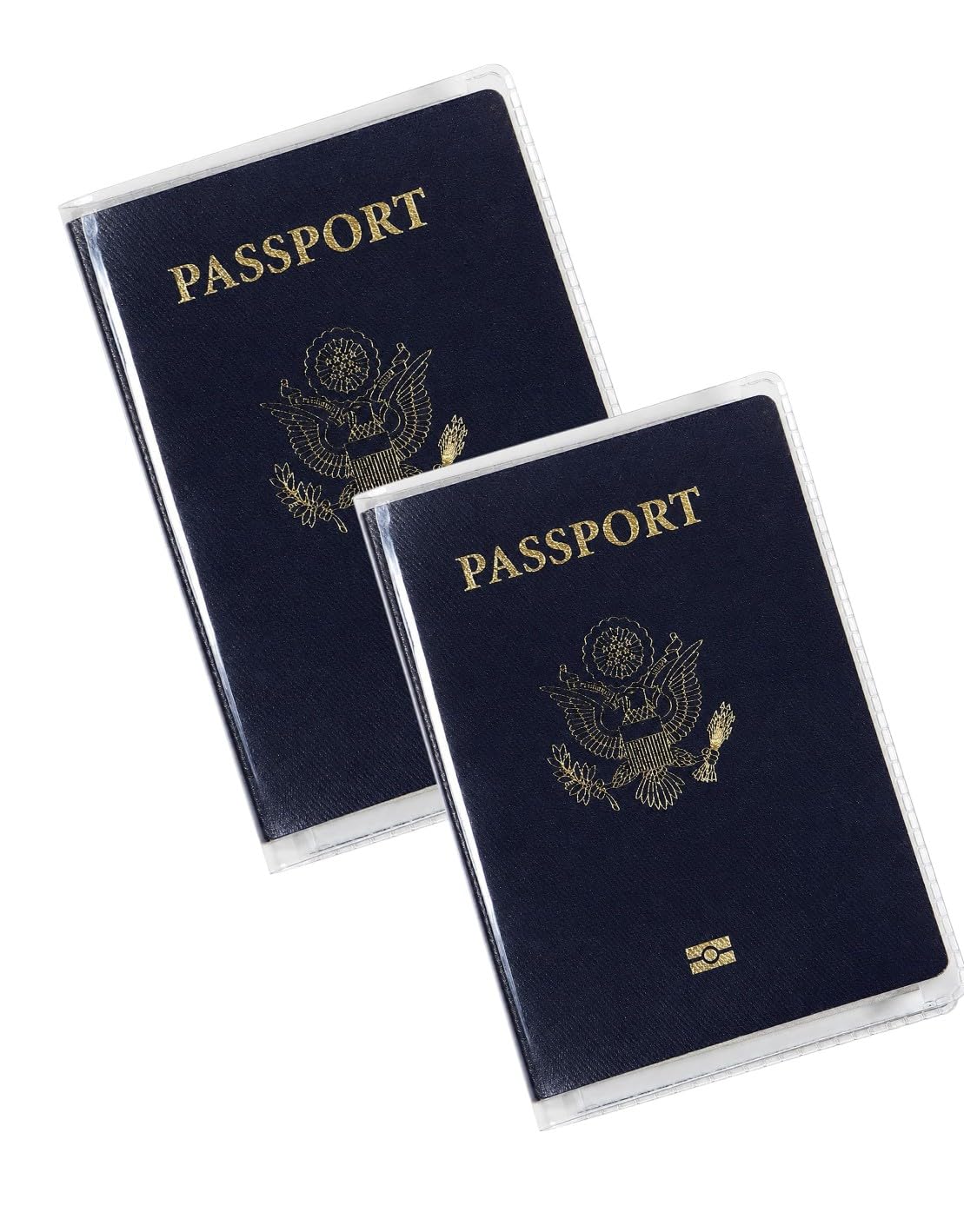 Waterproof Transparent Passport Cover with 2 Additional Pockets for Cards & Tickets, Passport Coverage Protector (Pack of 2)