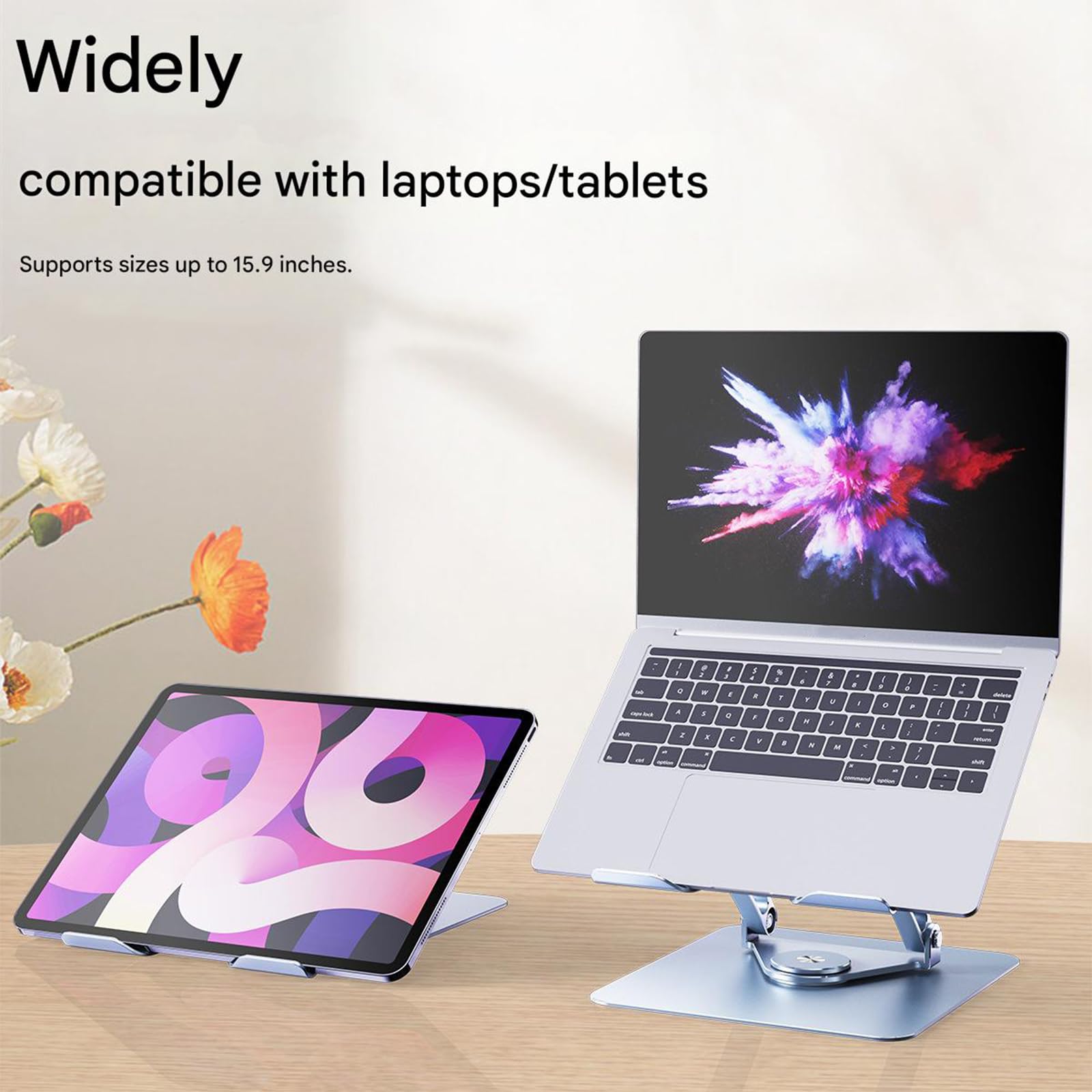 Supporto per tablet Supporto per tablet Supporto da tavolo pieghevole portatile girevole a 360 gradi per tablet Supporto da tavolo per laptop Supporto per computer regolabile