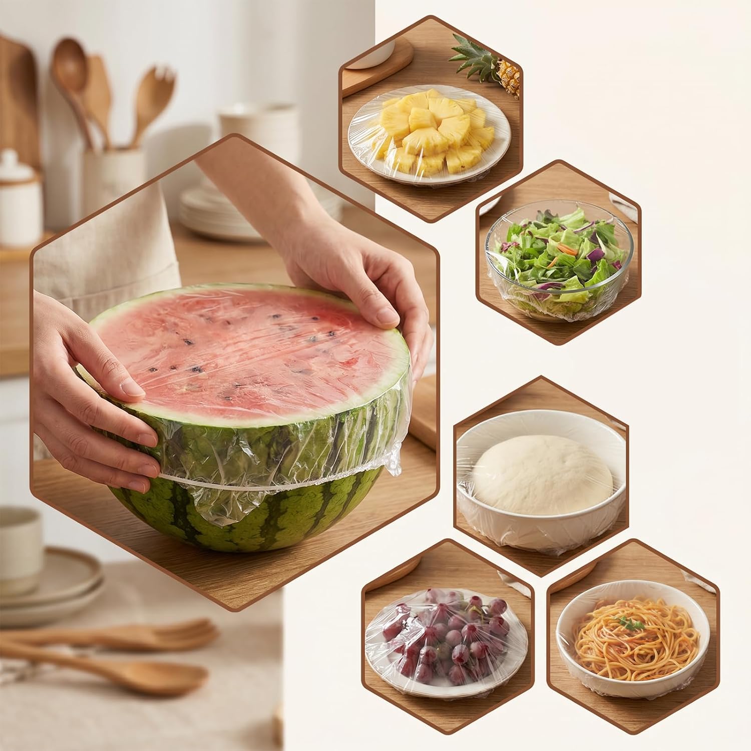 100 PCS Disposable Shower Caps for Sourdough Bread, Fits Bowls Up to 21"