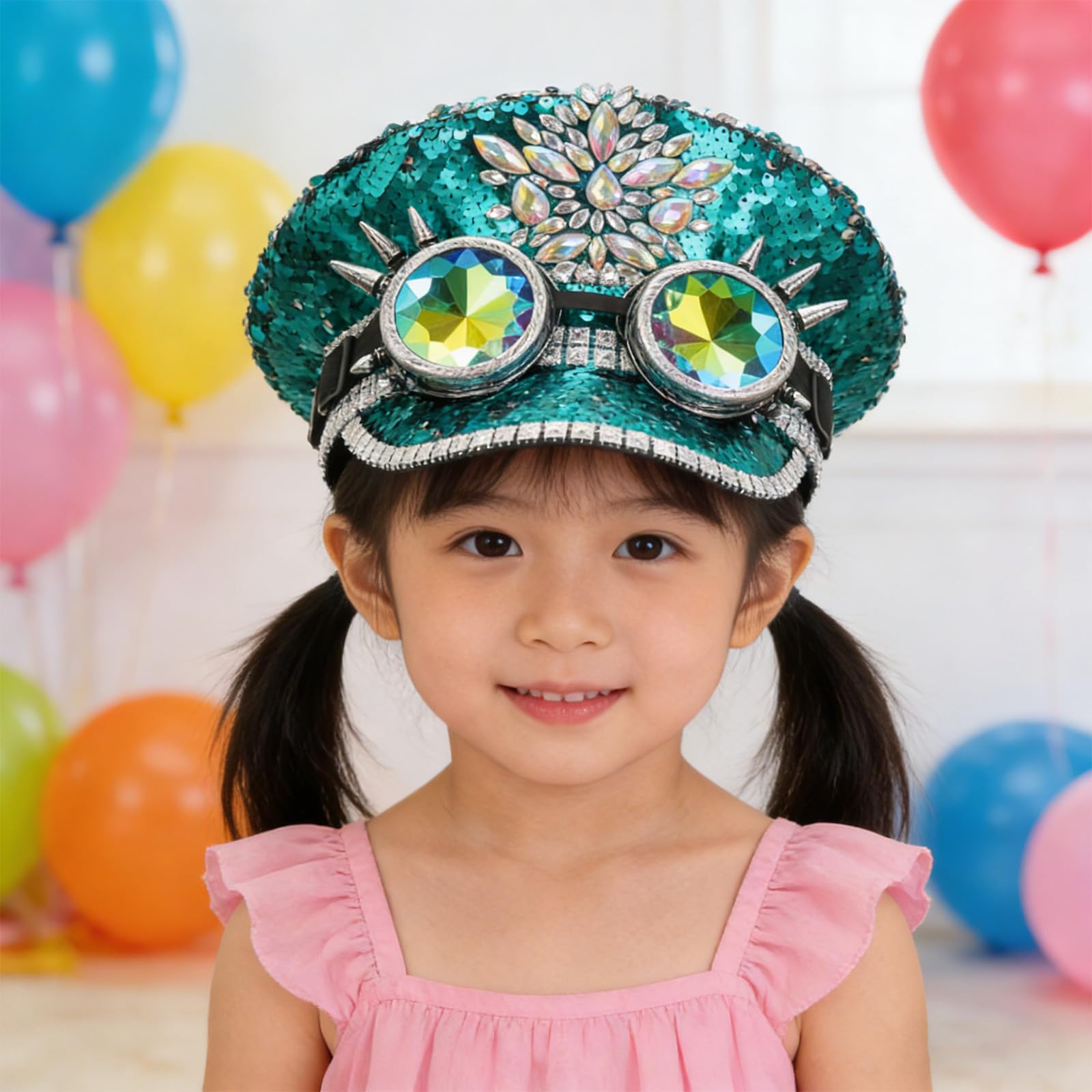 Genérico Sombrero para brillante diseñado para amantes de la música y asistentes a la fiesta Sombrero de cosplay transpirable y liviano para mujeres y niñas Festival de música