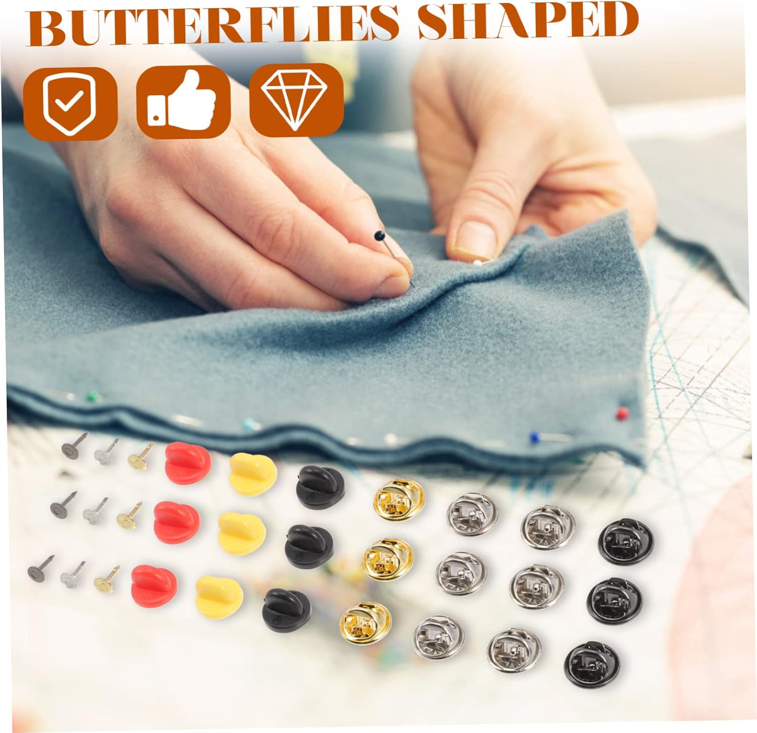 Metal Brooch Cufflinks 430pcs Butterfly Pin Clips Pin Backs for Badges Lapel Pins