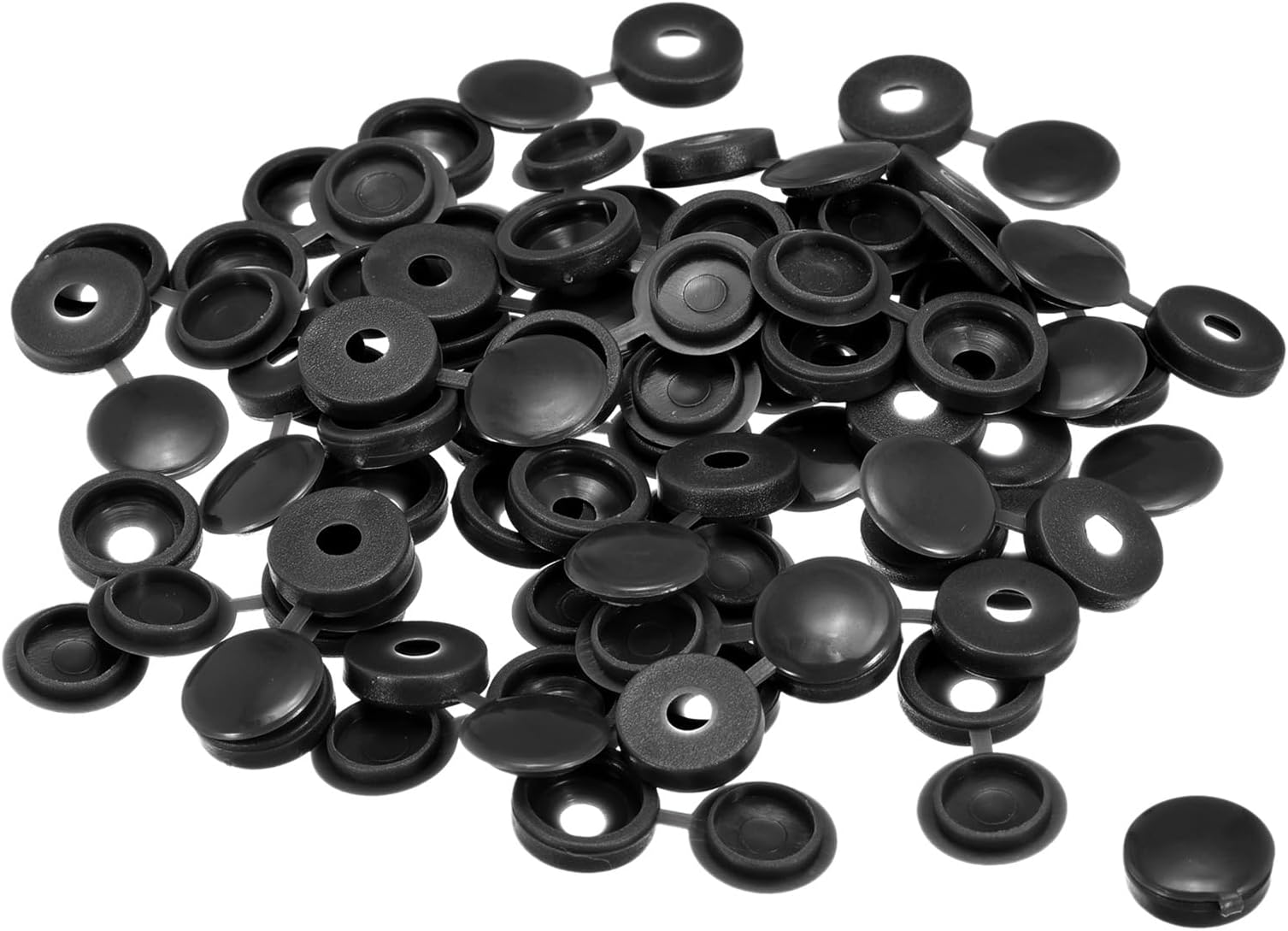 50Pcs 4mm Hinged Screw Cover Caps Plastic Fold Screw Snap Covers Washer Flip Screw Protection Cover for M2 M3 M4 Screws, Black