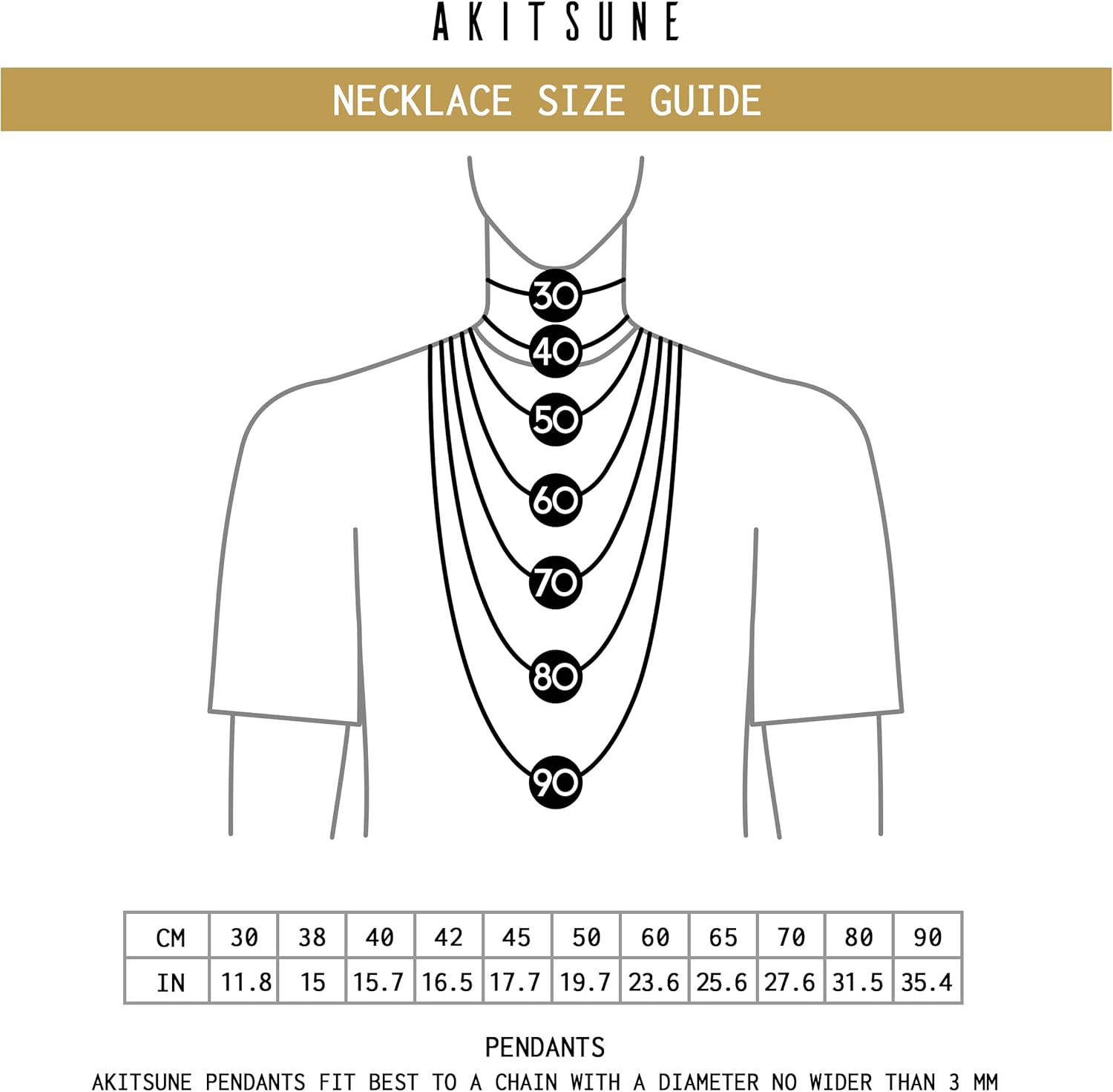 Akitsune Malleum pendant incl. 35.43 inch chain | Necklace Women Men's Stainless Steel Hammer Mjölnir Thor - Silver Matte Black Gold