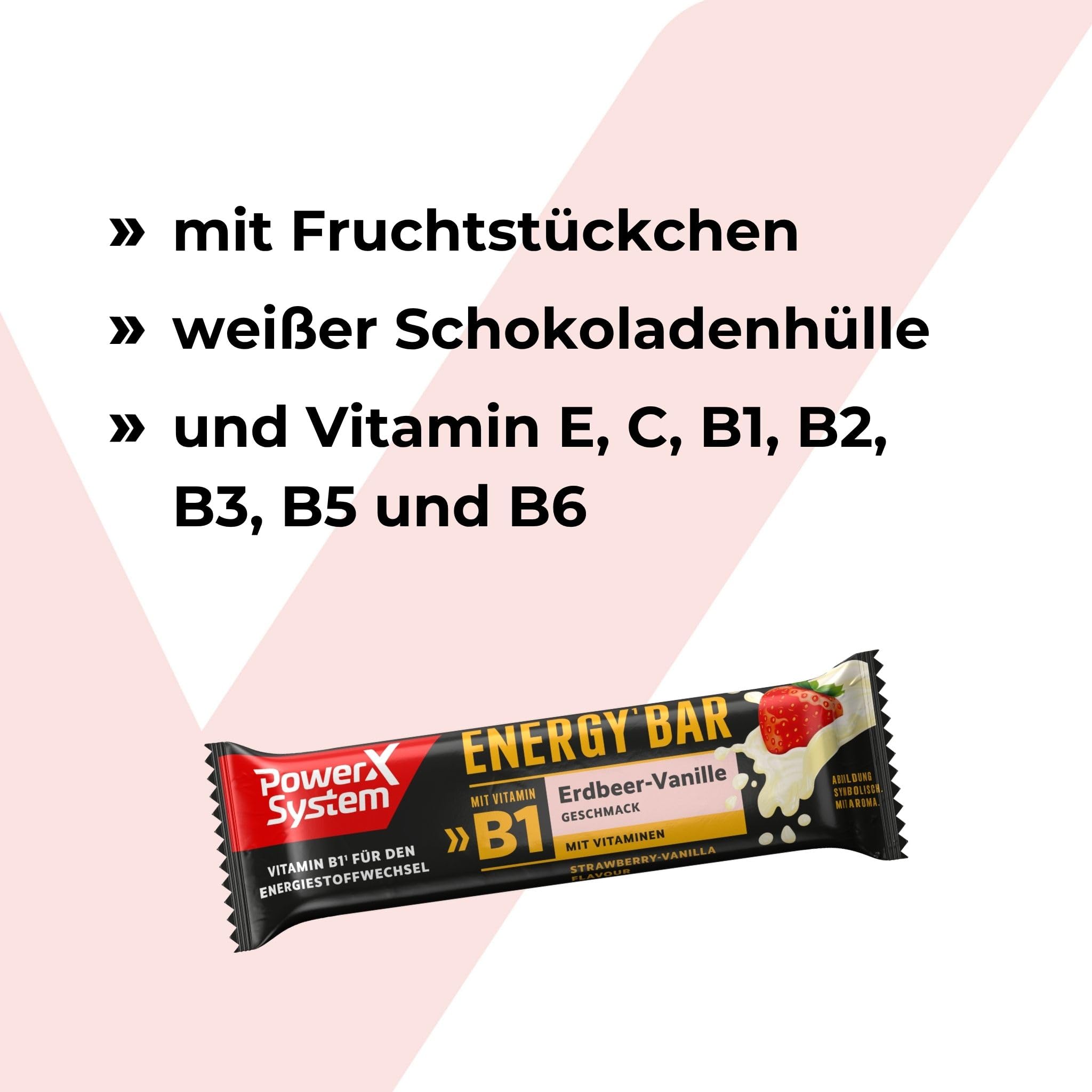 Power System Energy Bar Erdbeer-Vanille 24 x 35g, Vitamin B1