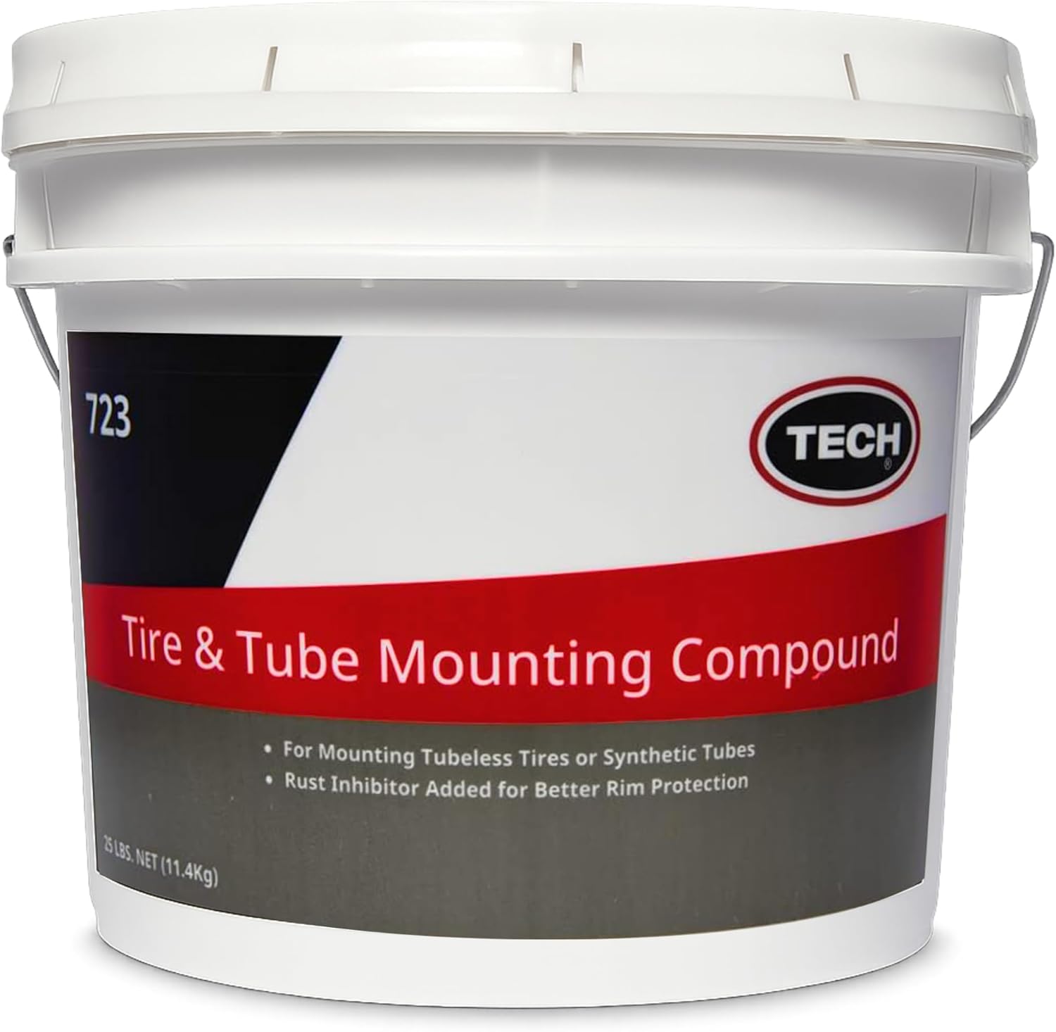 Tire and Tube Mounting Compound - Provides Excellent Lubricity, Dries Tacky to Prevent Rim Slipage, 25lb Pail (11.34 kg)