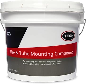 Tire and Tube Mounting Compound - Provides Excellent Lubricity, Dries Tacky to Prevent Rim Slipage, 25lb Pail 11.34 kg