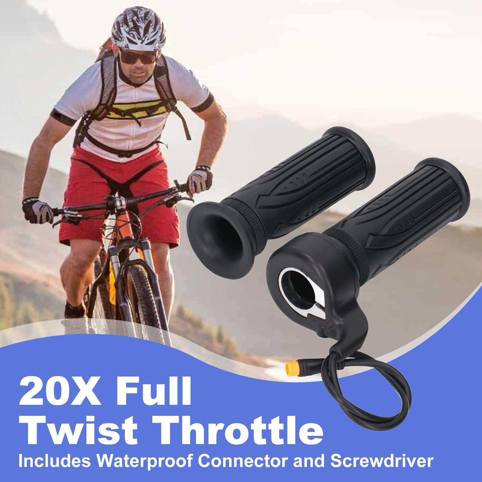 Topyond 20X Full Twist Throttle Stable E-Bike Throttle Electric Bike Throttle Full Twist Throttle Ebike for Scooters and — view 6