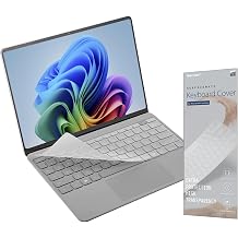 Keyboard Cover for 2025 Surface Laptop 13" Copilot+ PC, Clear TPU US Layout | Ultra-Thin, High Transparency, Backlit Clear, Anti-Dust, Anti-Fingerprint, Soft TPU, Washable, Precise Fit