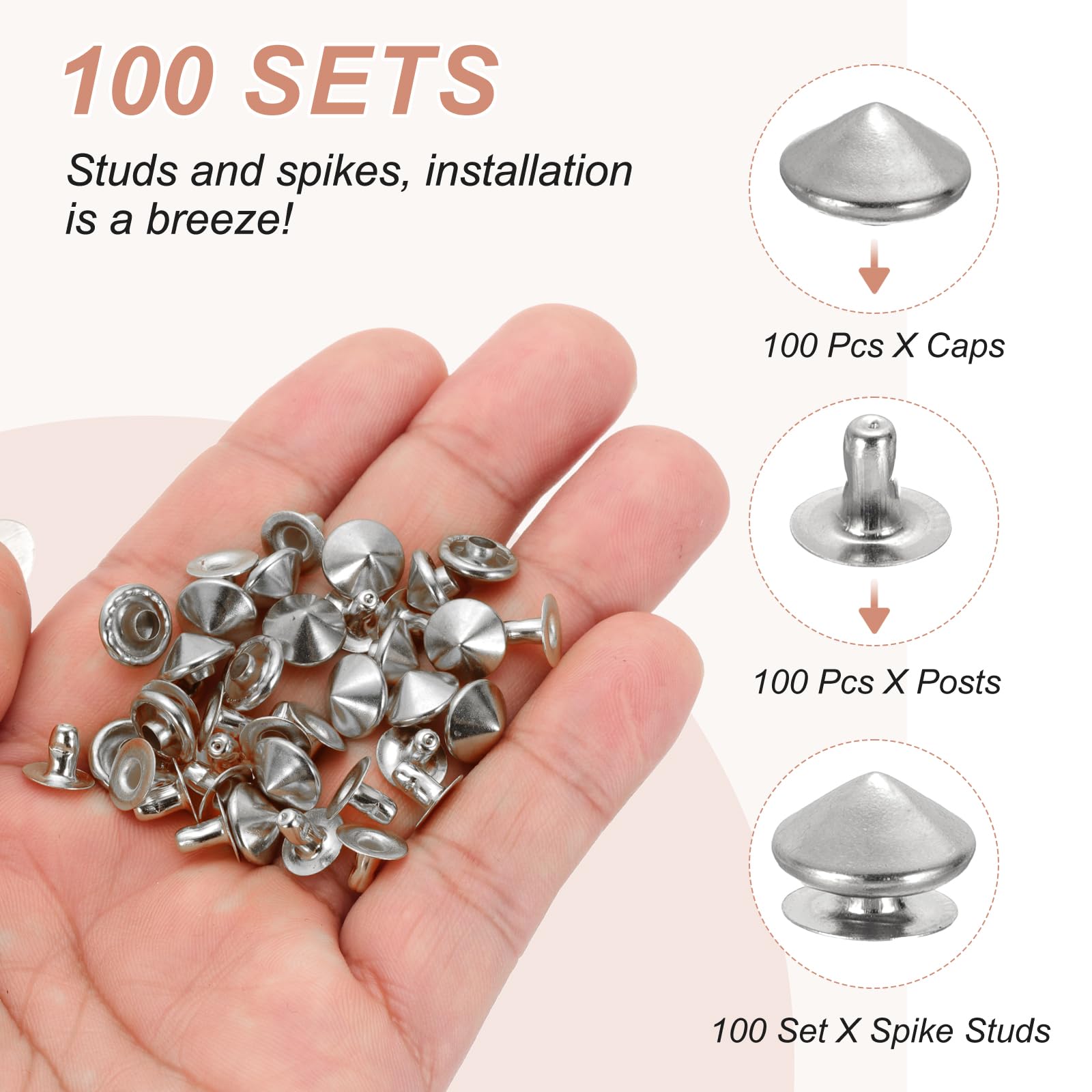 PATIKIL 9mm Spike Rivets - Image 4