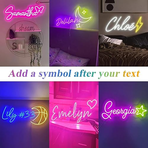 Miniatura 4 de CFCHNWS Letrero de neón personalizado para decoración de pared, letrero de neón personalizado para decoración de bodas, luces LED de neón para
