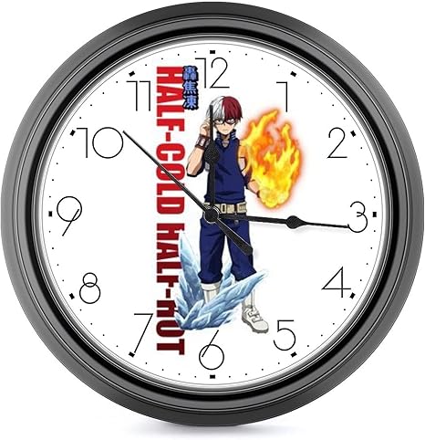 Amazon Co Jp 僕のヒーローアカデミア 轟焦凍 掛け時計 電波時計 おしゃれ Zarker 北欧 連続秒針 静音 壁掛け時計 直径24 4cm ホーム キッチン