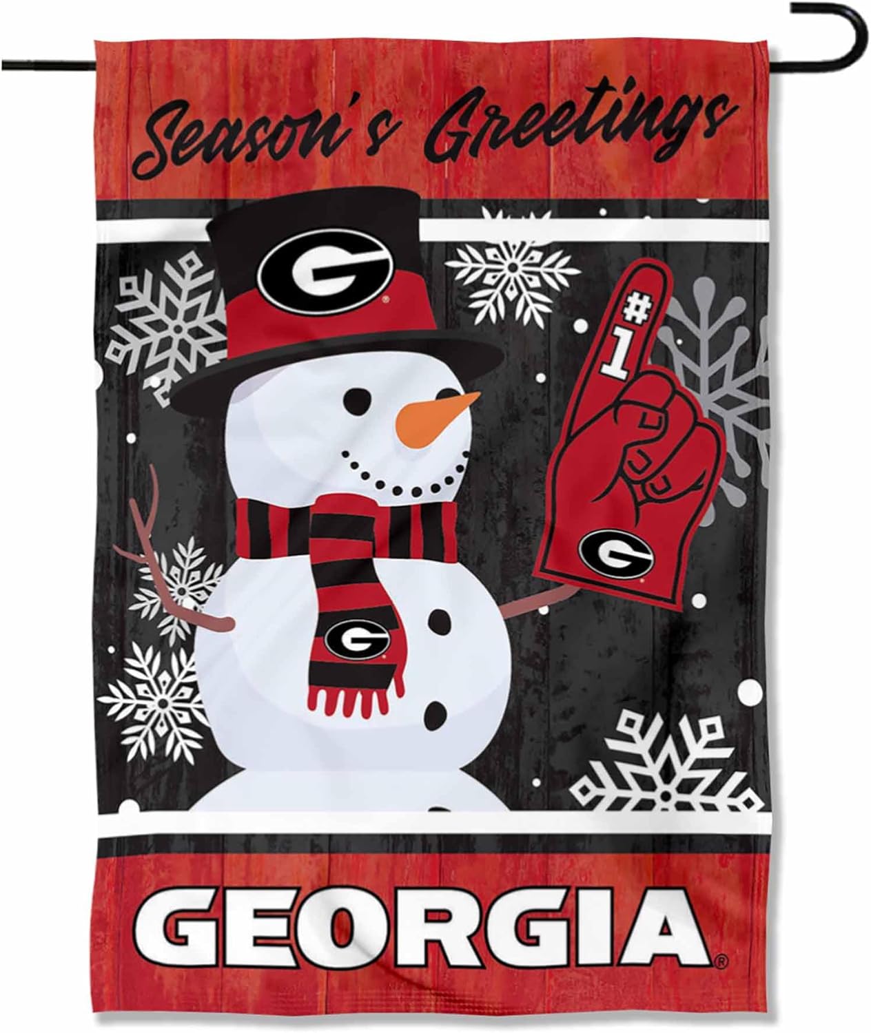Georgia Bulldogs Holiday Winter Snow Garden Banner Flag
