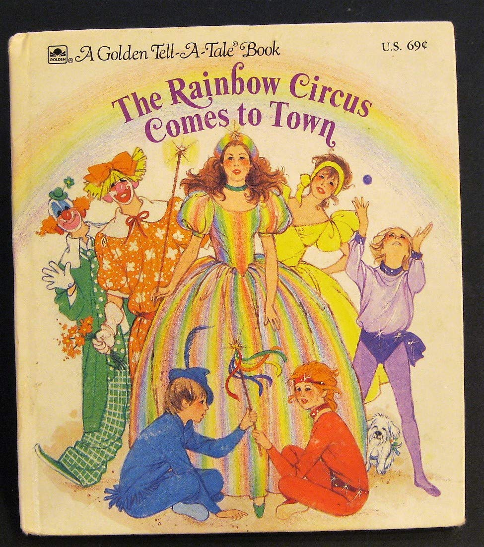 The Rainbow Circus Comes to Town Golden Tell-A-Tale Book livre vintage pour enfant