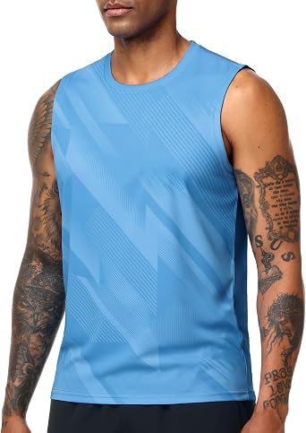 MIER Mens Workout Tank Tops UPF 50+ Swim Shirts Quick Dry Running Sleeveless UV Protection Muscle Tees