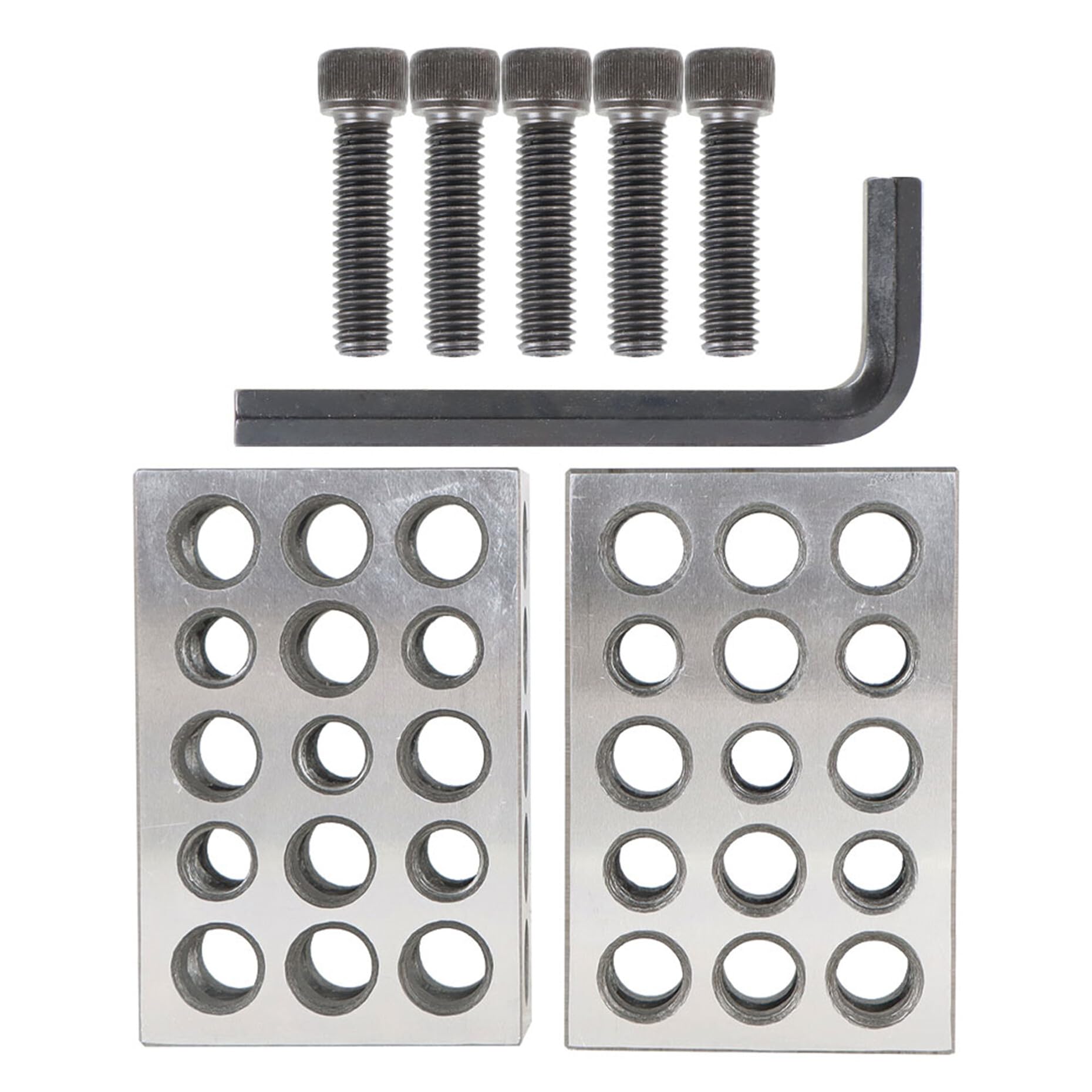 kimllier 8 Pcs 1 x 2 x 3 Inch Blocks 23 Holes Block Set with Screws & Hex Key Hardened Steel Precision Fit for Milling Machine-image-2