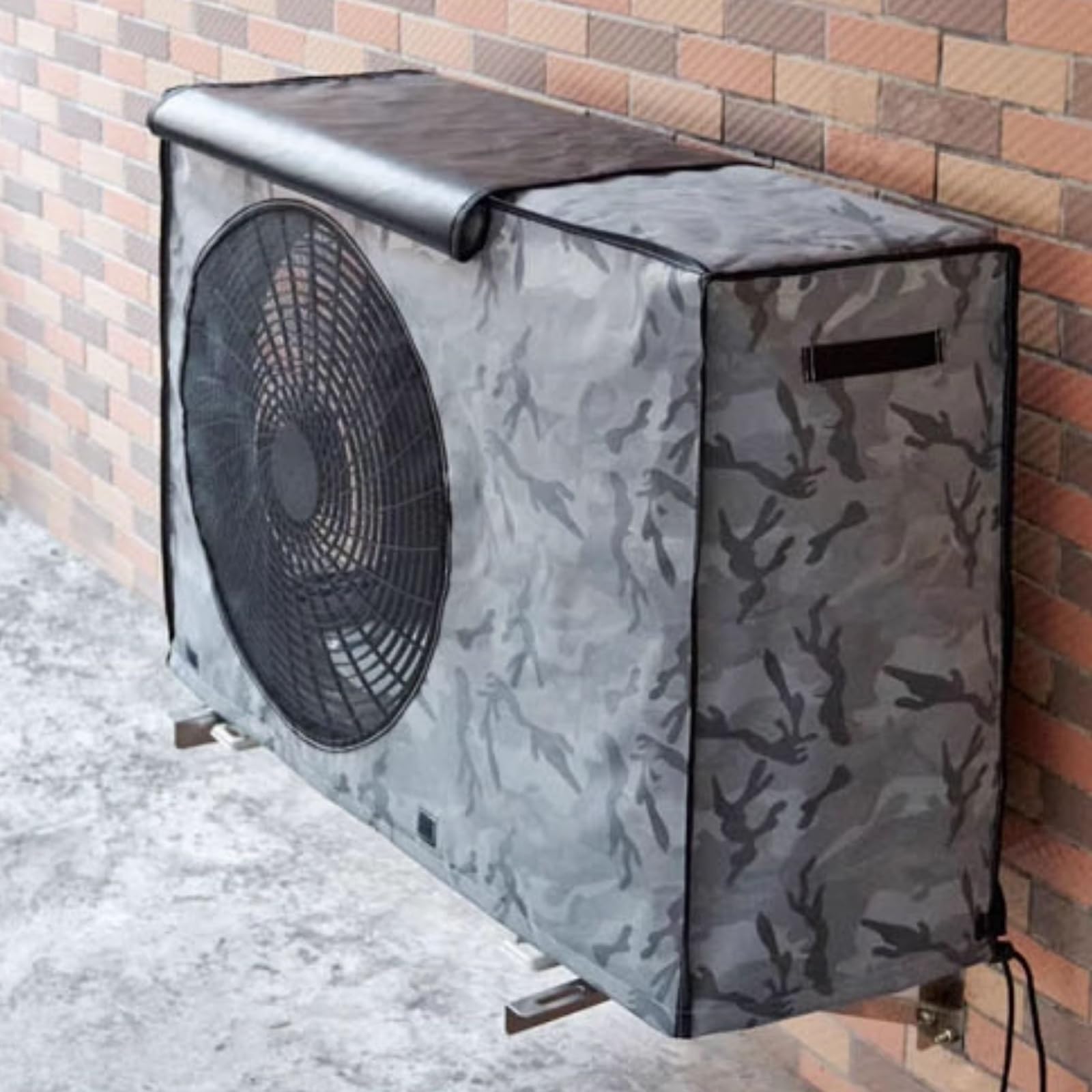Wärmepumpenabdeckung, PEVA, Klimaschutz, schnee- und sonnenbeständig, vollständige Abdeckung, Wärmepumpen-Poolabdeckung mit atmungsaktivem Netzgewebe, Schwarz, 88 x 35 x 60 cm