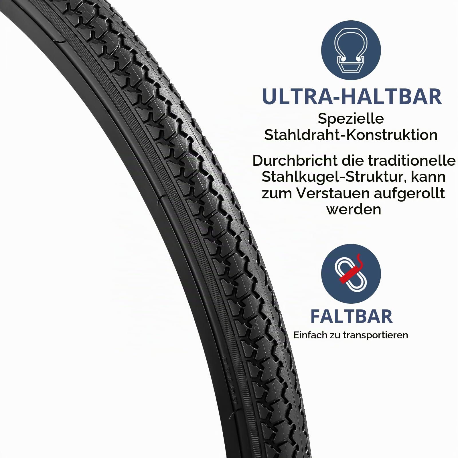 YunSCM 2Pcs Faltbare 26 Zoll Fahrradreifen 26x1 3/8 Mantel 37-590 kompatibel 26" x 1-3/8 26zoll x1 3-8 Stadt/Straße/Reifen