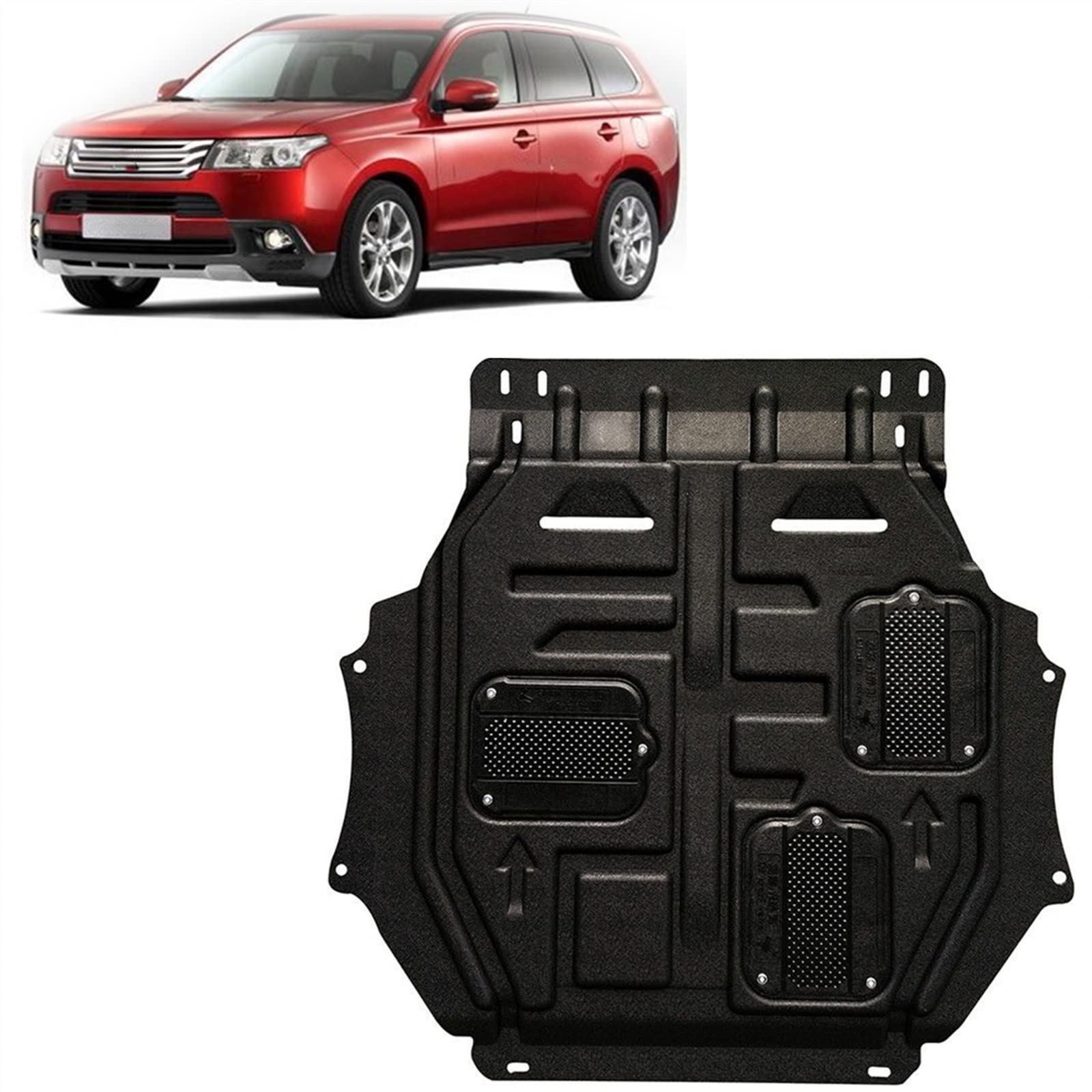 Bouclier sous moteur pour Mitsubishi Outlander 2016-2018 panneau de protection noir