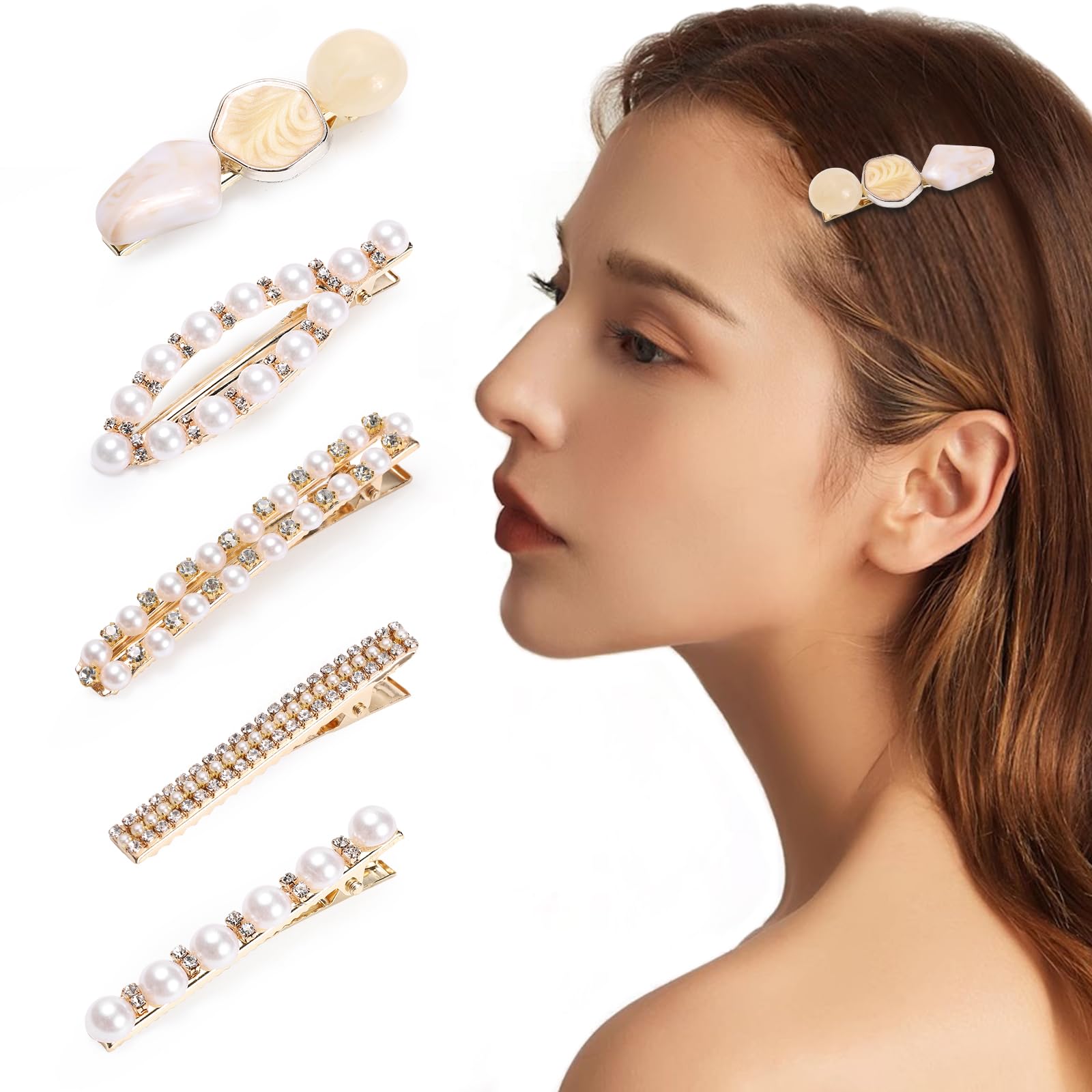 Amazon.co.jp: ヘアアクセサリー 5本入り ヘアピン ヘアクリップ 前髪 