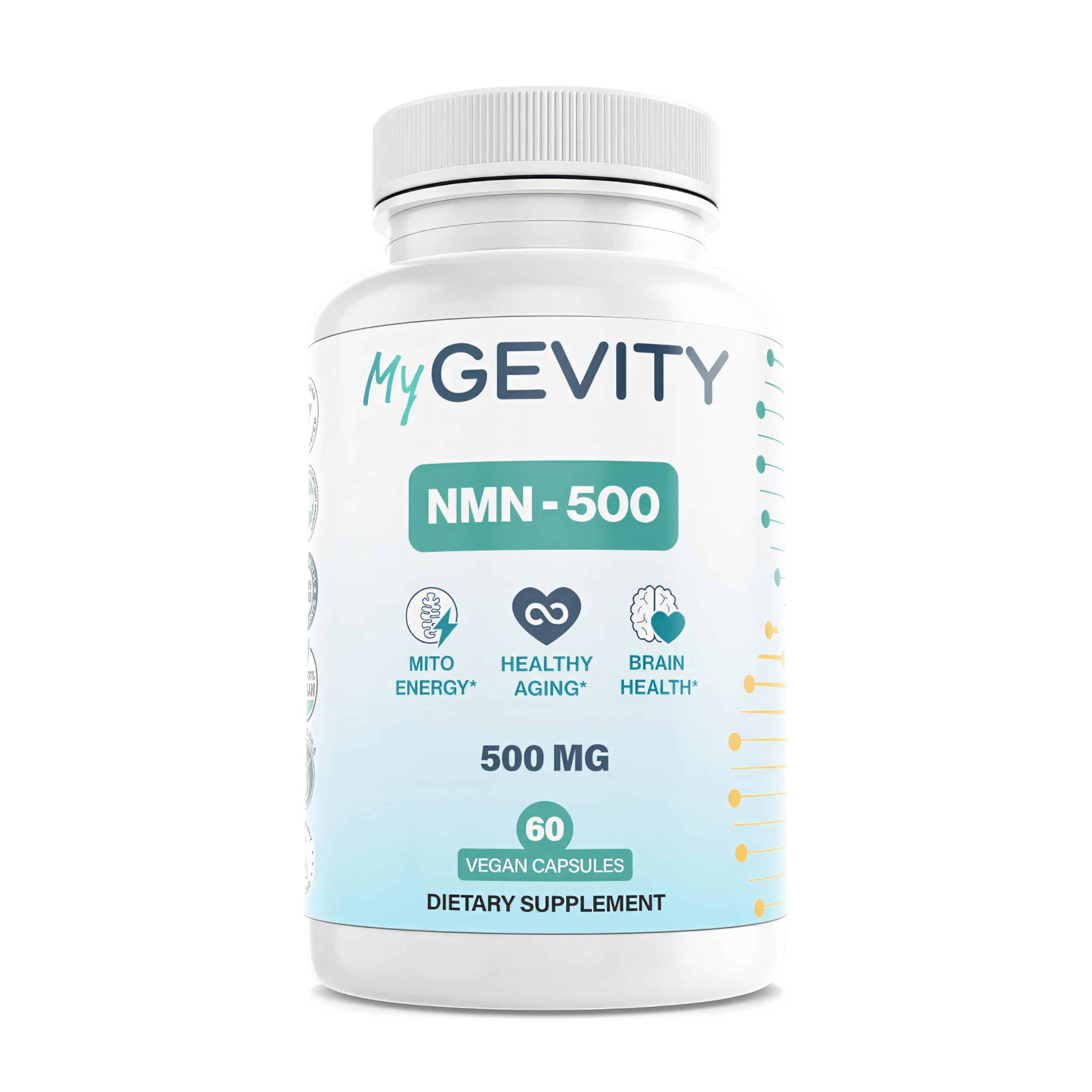 NMN 500mg Zero Synthetic Fillers Nicotinamide Mononucleotide 60 Ct 60 Count (Pack of 1)