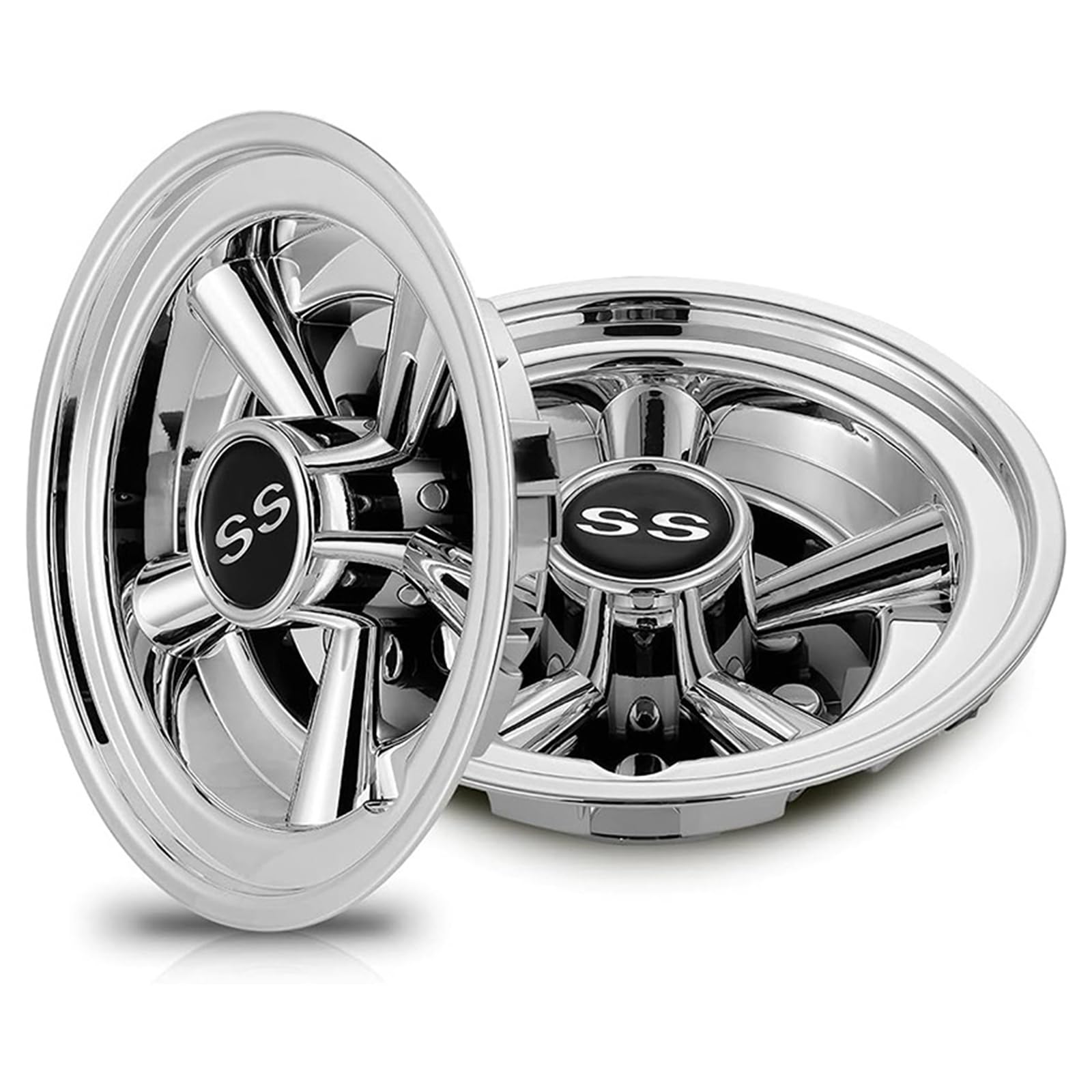 NUEAYMS Professionelle 8-Zoll Golfwagen Radkappen, 5-Speichen Design, universeller Golfwagen Nabenkappen Schutz, einfache Installation, Speichen Design