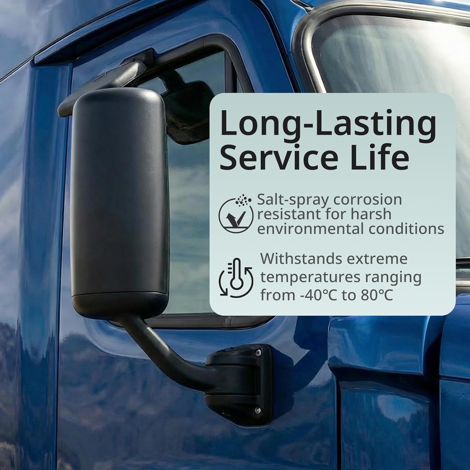 SEPEY Door Mirror for FREIGHTLINER CASCADIA, Driver Side Black Heated & Motorized Door Mirror Assembly for FREIGHTLINER CASCADIA2008-2017, Left