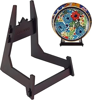 COLOOFO 2 Pack 6 Inch Plate Stand, Wooden Display Stand Plate Stands for Display Decorative Picture Frame Stand, Easel Display Stand,Book Display Stand, Plate Holder Display Stand