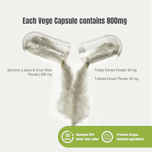 Miniatura 2 de Herbsforever Cápsulas de Spirulina Plus  Suplemento dietético  Fuente de minerales y proteínas  90 cápsulas vegetales  800 mg cada una