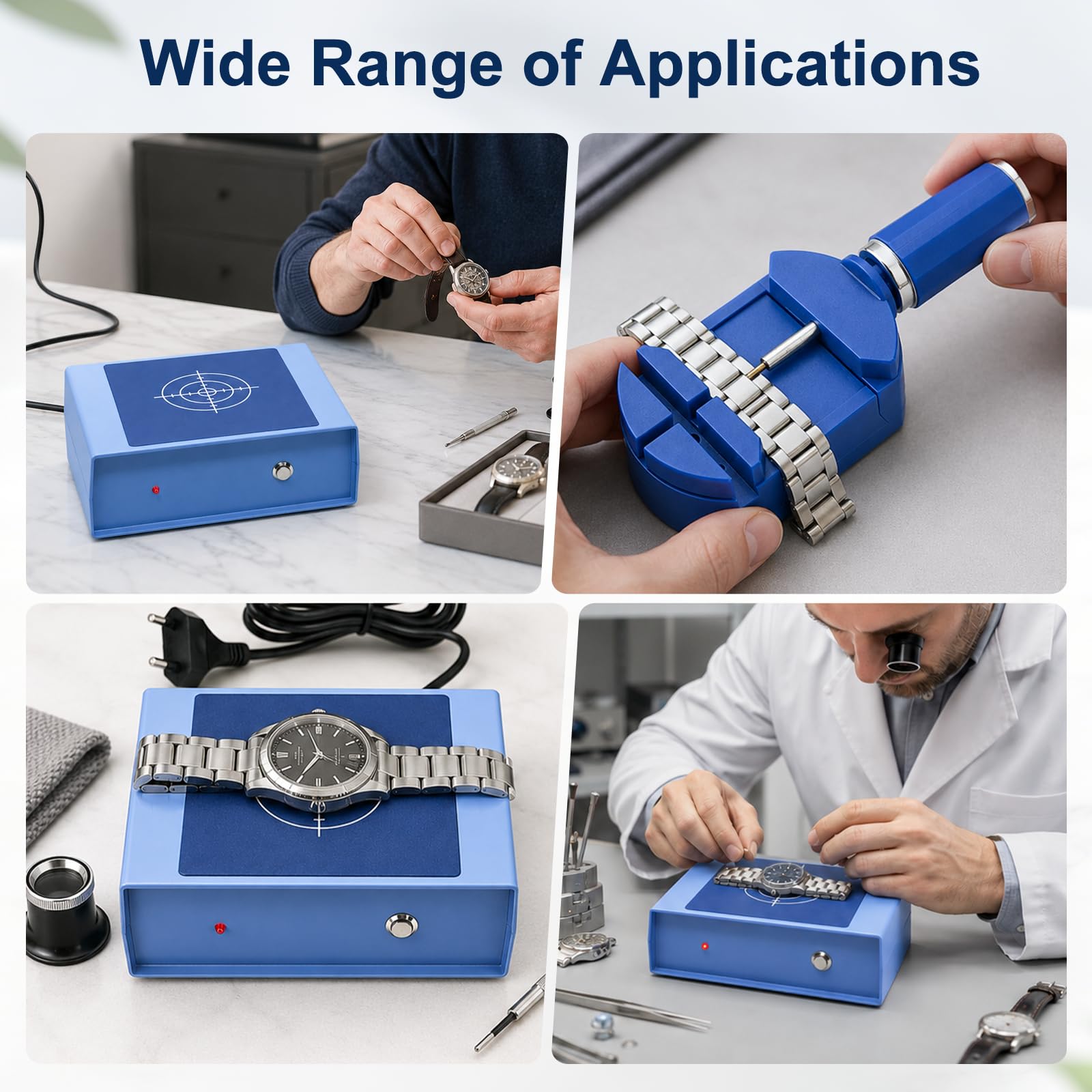 Desmagnetizador de Reloj y Herramienta para Correa de Reloj, 2 en 1 Herramienta de Reparación de Reloj de Control de Tarjeta de Microordenador Máquina de Desmagnetización de Reloj