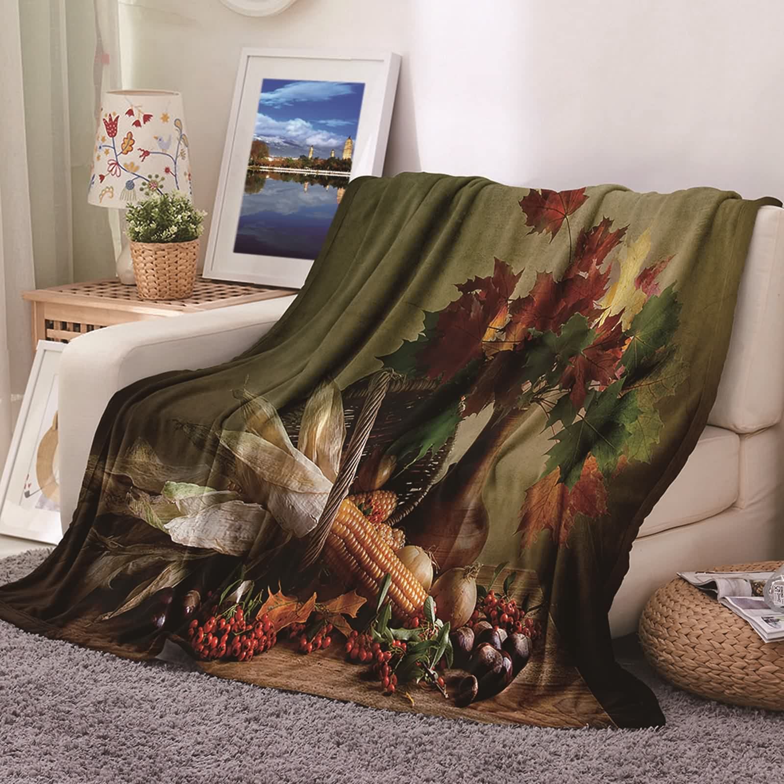 Couverture douce et confortable KnSam en polaire flannel pour canapé