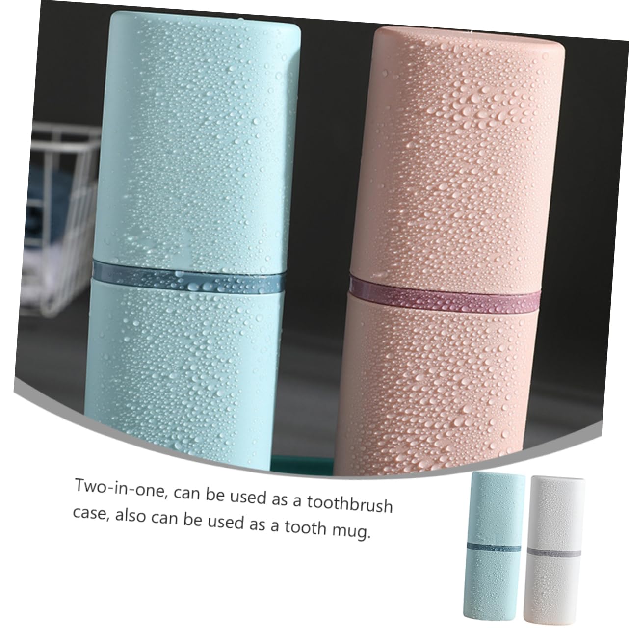 Ipetboom 4pezzi Porta Spazzolino e Tazza Da Viaggio Contenitore Per Igiene Design Compatto e Portatile Per Uso Domestico e Viaggi Bianco