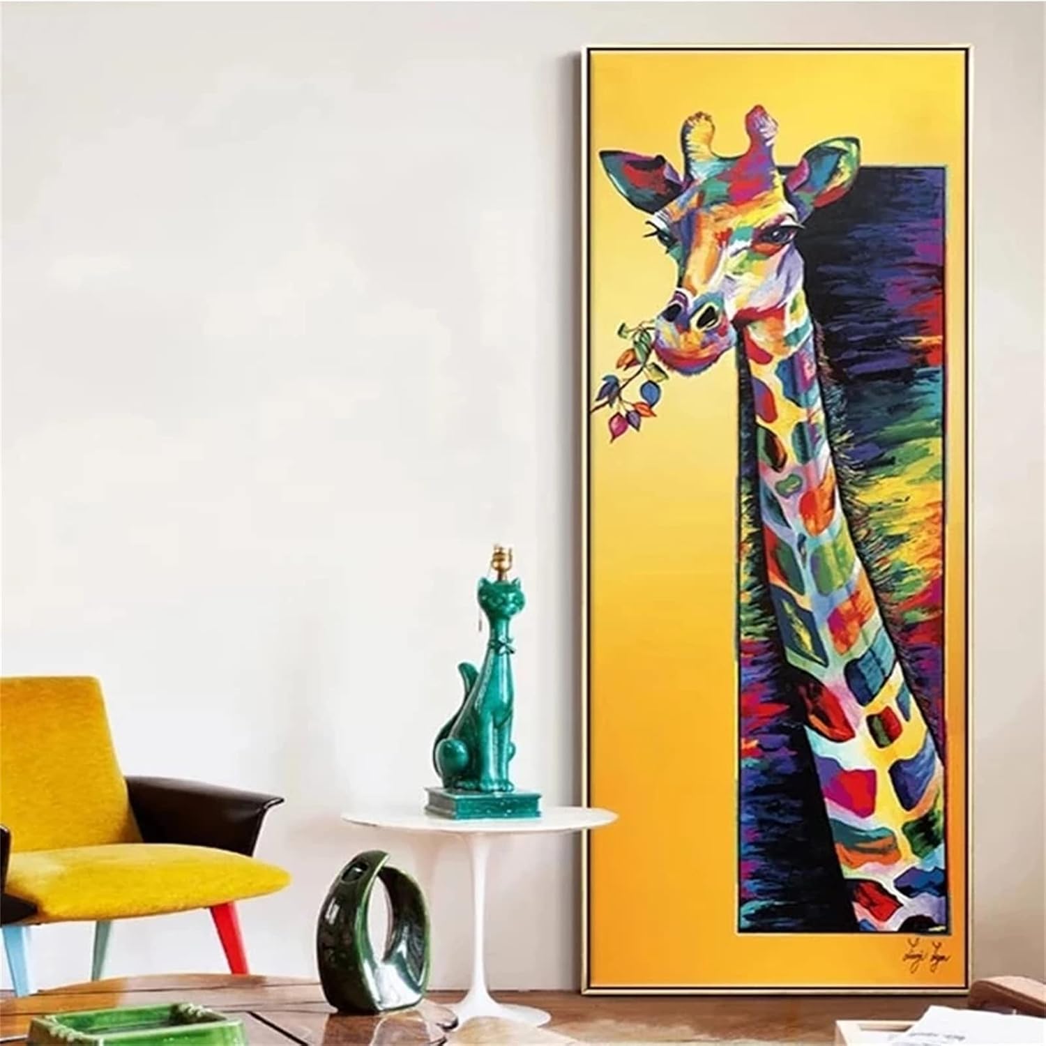 送料無料激安祭 ダイヤモンドアート 絵画 着色されたキリン クロスステッチ刺繍 キット 初心者 モザイク 全面貼り付けタイプ ビーズ 人気の刺繍キット 手芸キット ダイヤモンド絵画 リビングルーム寝室ファッション壁画 90x270cm Mda33 Fr