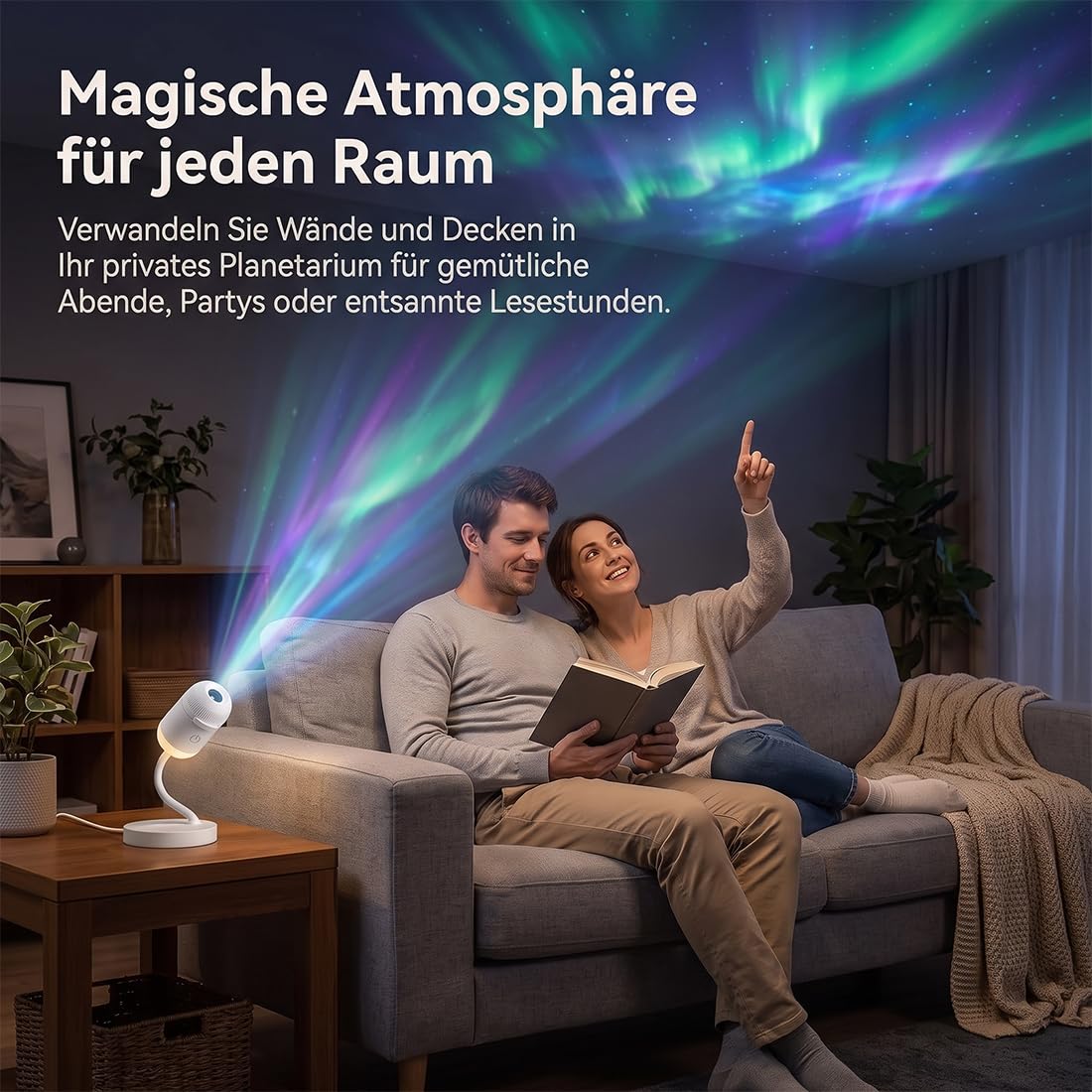 Ozean Projektor Lampe, Sternenhimmel Projektor, Projektor Galaxy, Projektor Unterwasserwelt, Plug-and-play HD Star Projector, HD Smart Dynamic 5d Holographic Night Light Projector，24 Folien