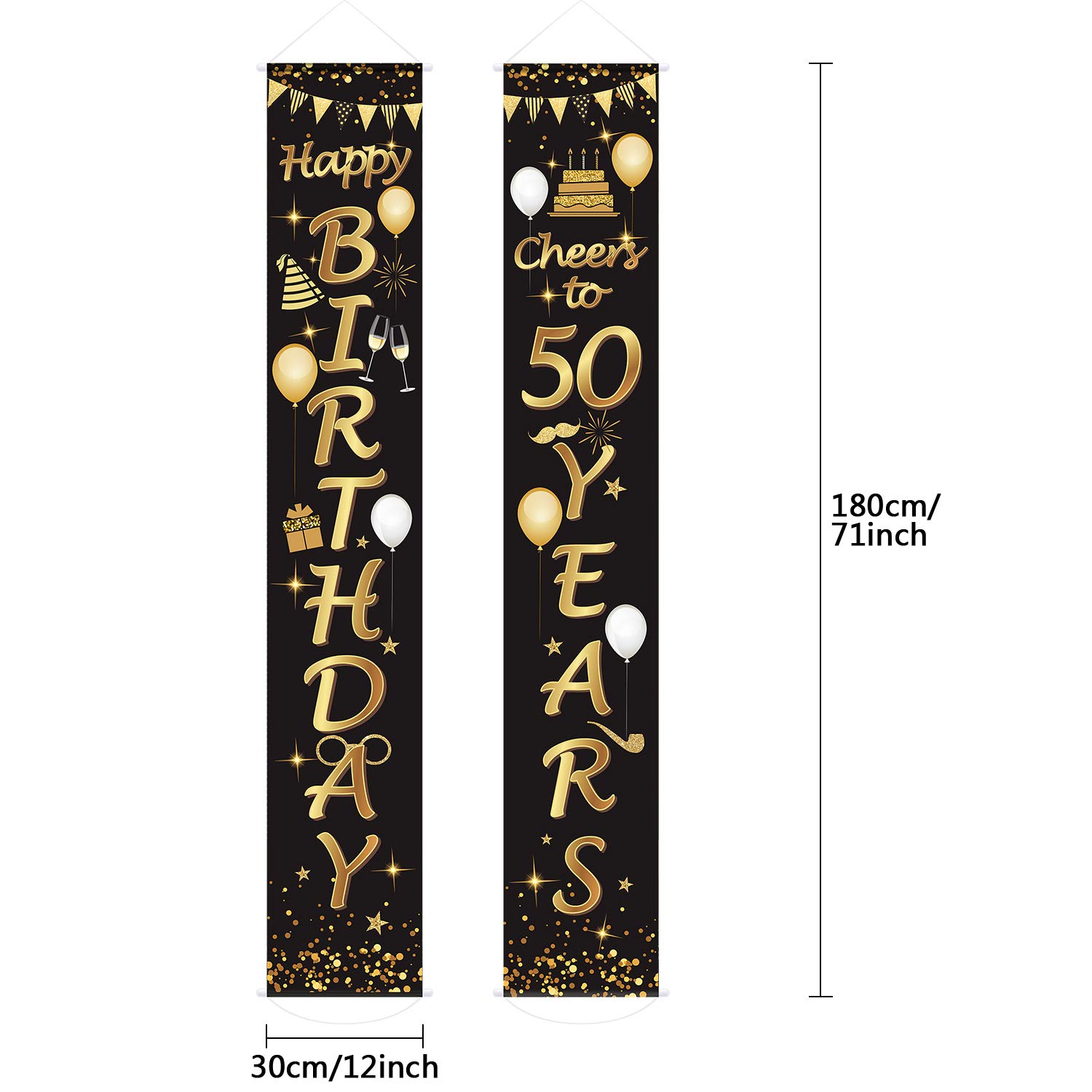 Buy 2 Pieces 50th Birthday Party Decorations Cheers to 50 Years Banner