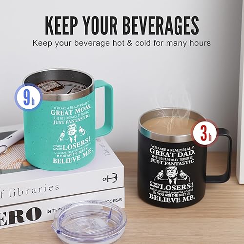 Miniatura 2 de NOWWISH Regalos para el día de la madre para mamá de hija e hijo, taza de café con texto en inglés "You're A Really Great Mom", regalos de
