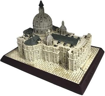 Architectural Sculpture, Vatican St. Peters Basilica Ornament, Resin Decorative Statue, Desktop Collectible, Gray