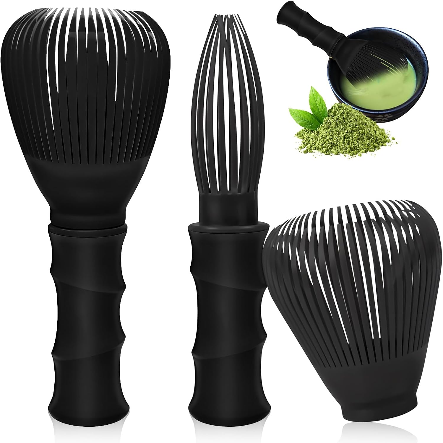 2Pcs Matcha Whisk Reusable Matcha Stirrer 4.53x2.17in Chasen Brush PP Easy to Clean Green Tea Brush Tools Accessory for Handcrafted Stirring Making Tea